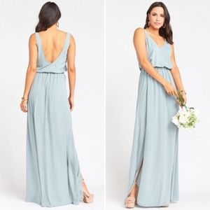 Show Me Your MuMu Silver Sage Crisp Kendall Maxi Dress XS